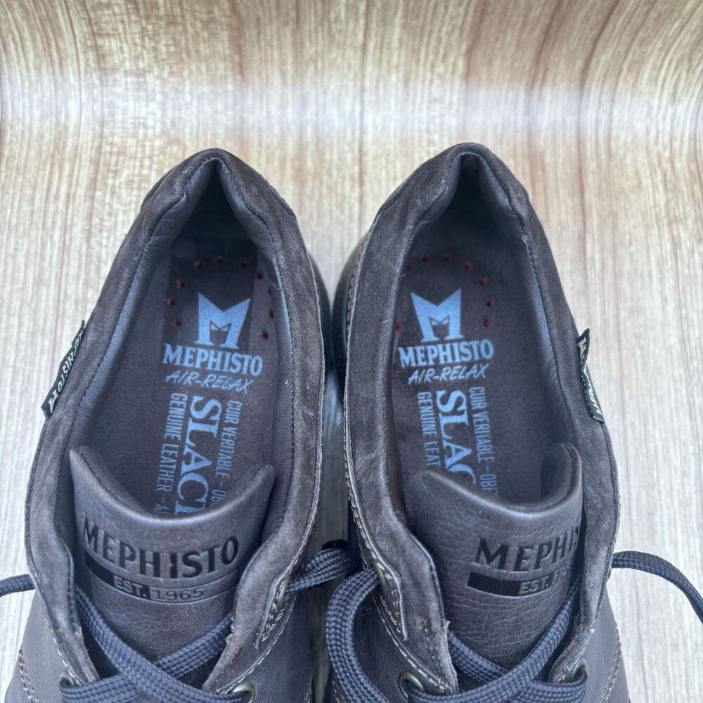 Mephisto Fabiano Hydro Protect Brown Leather Men’s Size 9.5 Lace Up Sneakers - Picture 9 of 12